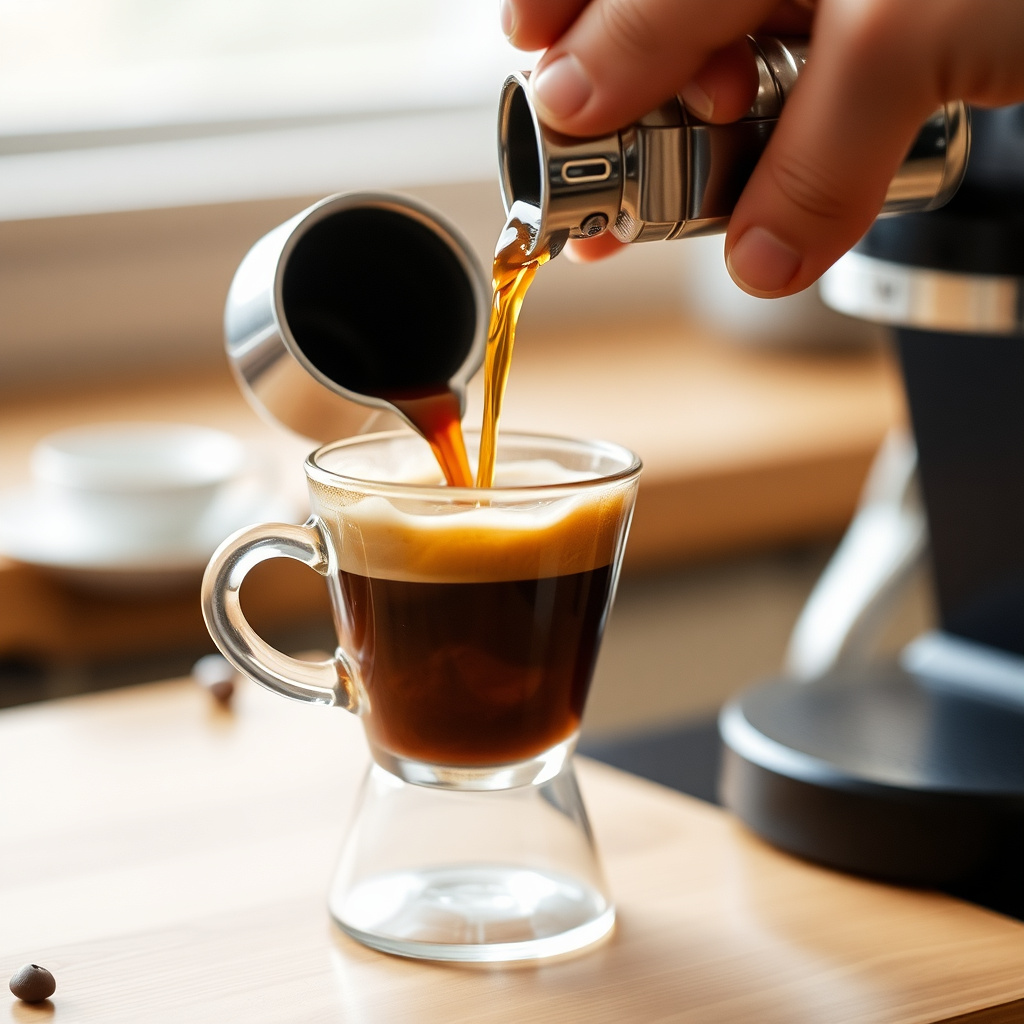 Coffee pouring macro